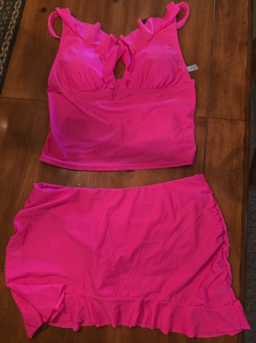 New! Bright Hot Pink Large Tankini Set